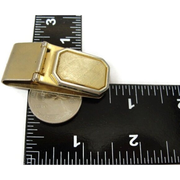 Vintage Brushed Gold Tone Money Clip Men Wallet ID Credit Card Holder - Picture 8 of 8